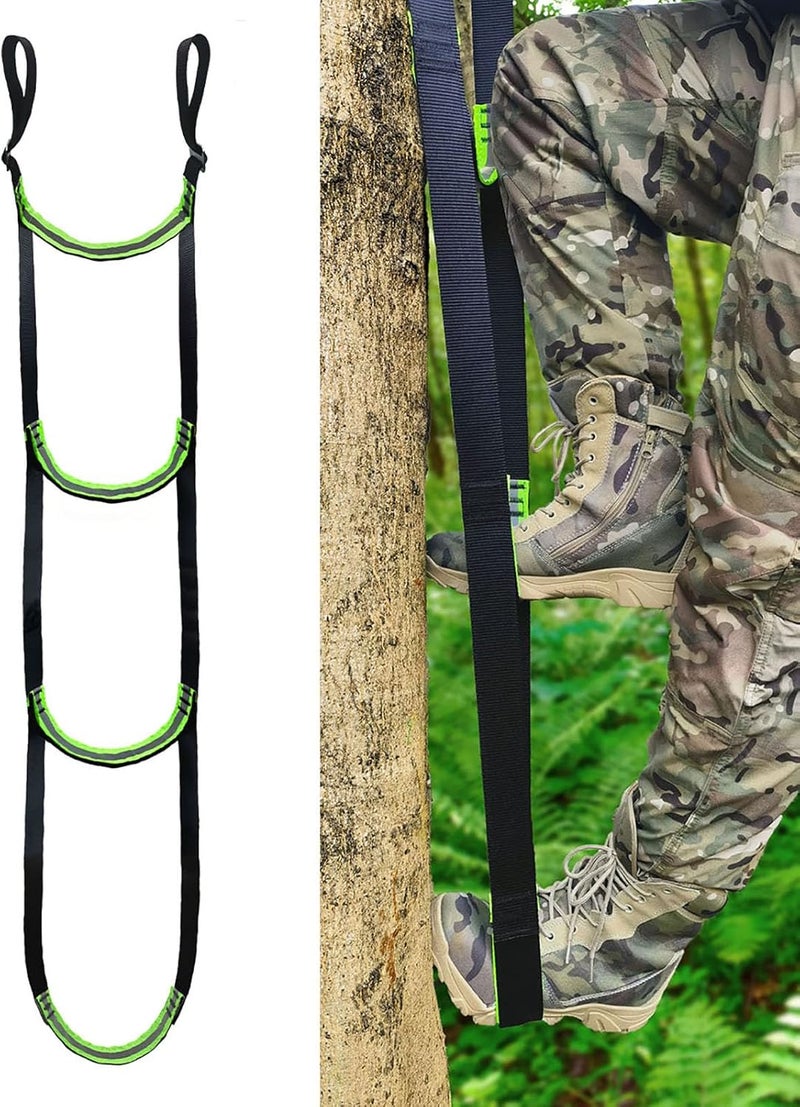 MLNSUNNY Double-Thickened and Widened 4-Step Climbing Aider for Hunting Tree Steps,Fall-preventing Adjustable Hook and Loop Design for a Wide Range of Climbing Stick,Easy-to-use Lightweight Rope Aid - Image 1